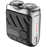 Beard Shaver Mini and Portable Suitcase Design, Rasierer Herren Elektrisch, Elektrischer Nass- und Trockenrasierer für Männer, Wasserdicht Kabellos Bart Rotationsrasierer für Gesicht (Schwarz)