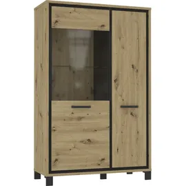 Forte Vitrine Trondheim 101,4 x 161 x 41,5 cm Braun/Schwarz