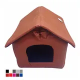 Trade Shop Traesio - Trade Shop - Klappbett Für Hunde Und Katzen, Tragbares Zelt, Öko-leder, 52 X 47 X 49 Cm -