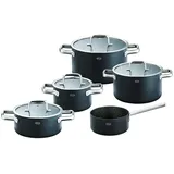 Rösle Ebonic Topf-Set 5-tlg. 16 cm rund + Glasdeckel