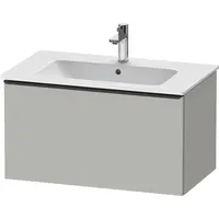 Duravit D-Neo Waschtischunterbau wandhängend mit Möbelgriff diamantschwarz - Betongrau