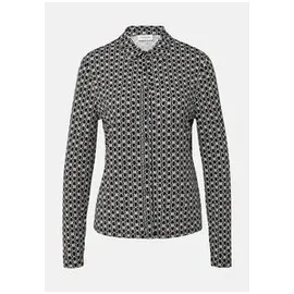 Comma, Jerseybluse mit Hemdkragen Schwarz 46