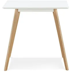 Kadima Design Quadratischer Kompakt-Esstisch, 80 cm, Robustes Holz, Weiß