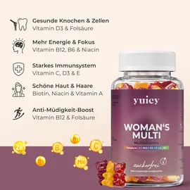 yuicy Multivitamin Gummies für Frauen 60 Stück