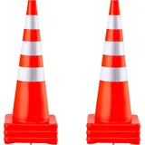 Vevor Sicherheitskegel, Verkehrskegel, 6 x 36 Zoll, orange, reflektierende Kragen, Straßenkegel