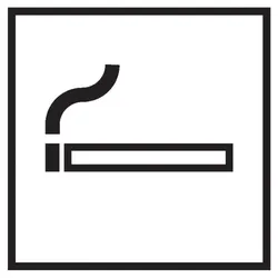 Aufkleber I Türschild Pikto Rauchen gestattet, Folie, selbstklebend, 150x150mm