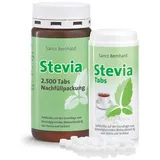 Sanct Bernhard Stevia-Tabs - 600 Tabs im Dosierspender + 2.500 Tabs Nachfüllpackung