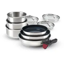 Qulinart Topf-Set 10-tlg. 3 x Kochtopf + 3 x Bratpfanne + 3 x Siebdeckel