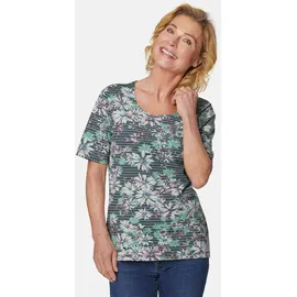 GOLDNER Streifenshirt mit Blumenmotiv Blau 52