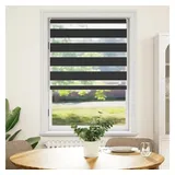 vidaXL Doppelrollo Seitenzug Duo Rollo 100 x 175 cm schwarz
