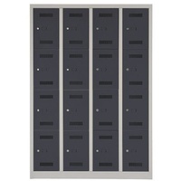 Schließfachschrank »MonoBloc™« 4x 30 cm Abteile mit je 4 Fächern grau, Bisley, 118.3x170x50 cm