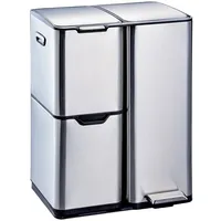 Kitchen Move HAJA Küchen-Tretabfalleimer, Mülltrennung, Recycling, aus Edelstahl, mit