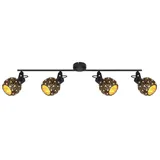 GLOBO Jodie 4 Deckenspot 12 x 26 x 90 cm Gold/Schwarz