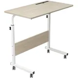 soges Computertisch Laptoptisch höhenverstellbar PC-Tisch mit Rollen mit Einschnitt als Ständer für iPad 80CM*40CM