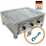 K+F Metalltechnik Gastrobräter 3-flammig silber