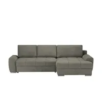 bobb Ecksofa mit praktischem Stauraum Soumia , grau , Maße (cm): B: 283 H: 91 T: 181