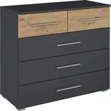 Rauch Schubkastenkommode »Sideboard Kommode Schubladenkommode TARRAGONA«, mit 5 geräumigen Schubladen in trendigen Farben MADE IN GERMANY, grau