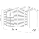 Alpholz Gerätehaus Mollie Plus 3,95 x 1,99 m Beige