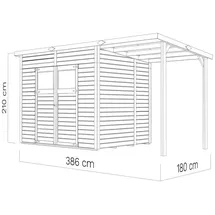 Alpholz Gerätehaus Mollie Plus 3,95 x 1,99 m Beige