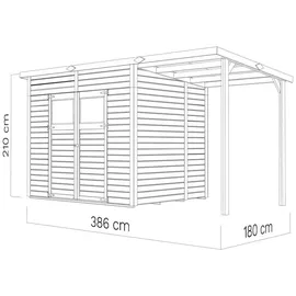 Alpholz Gerätehaus Mollie Plus 3,95 x 1,99 m Beige