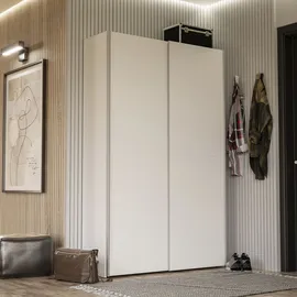 Forte Ozzula Garderobenschrank 120 x 42 x 190,5 cm Weiß matt