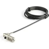 Startech LTLOCKNANO Laptopschloss (2m Kabel, Nano lock, individuell wählbare Kombination, Notebook Security, Schwarz