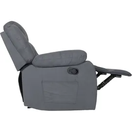 Mendler Fernsehsessel HWC-J57, XXL Relaxsessel TV-Liegesessel Nosagfederung Wildleder-Optik Stoff/Textil bis 200kg - graublau