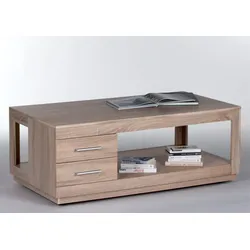 Couchtisch STOLKOM "Festival Big mit Schubladen, Wohnzimmertisch BxHxT 120x46x65 cm", sonoma eiche dekor, sonoma eiche dekor, sonoma eiche dekor, H:46cm, Tische, 2 Schubladen, Eiche Sonoma Dekor