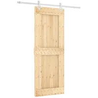 vidaXL Schiebetür rechts 80 x 210 cm Natürlich/Weiß