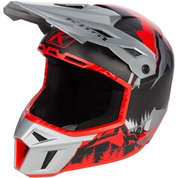 Klim F3 Carbon DNA Snowmobil Helm, schwarz-grau-rot, Größe M für Männer