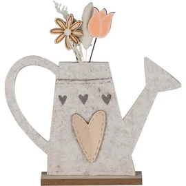creativ home Dekofigur CREATIV HOME "Frösche mit Gießkanne", grün, B:13cm H:32cm T:5cm, Filz, Dekofiguren, mit niedlichen Applikationen