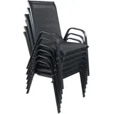 VCM 6-tlg. Set Gartenstuhl Gartenstuhl stapelbar Maße ca. H. 89 x B. 56 x T. 73 cm wetterbeständig, inklusive Armlehnen, abwischbar, geeignet für Balkon, Stühle