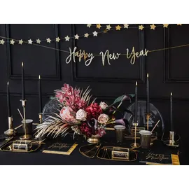 Partydeco Spitzkerze 24 cm schwarz 10 St.