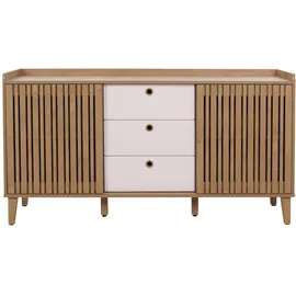 Mendler Sideboard HWC-M48 150 x 81 x 40 cm Beige / Weiß