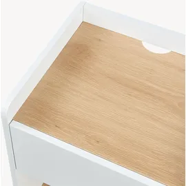 [en.casa] Nachtschrank Kuorshare 55 x 42 x 37 cm Weiß/Eicheoptik