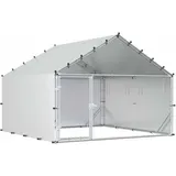 vidaXL Hühnerstall mit Dach 200 x 200 x 150 cm Silber