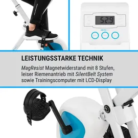 capital sports Azura Air Heimtainer, F Bike mit Magnet-Widerstand, Heimtrainer-Fahrrad Klappbar, Fitness Fahrrad Heimtrainer für Ausdauertraining ... - Weiß