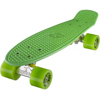 Ridge Skateboard 55 cm Mini Cruiser Retro Stil In M Rollen Komplett U Fertig Montiert Grün