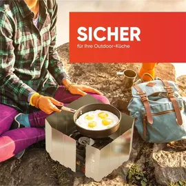 evocamp Windschutz für Gaskocher 16 Lamellen Spirituskocher Outdoor Campingkocher,