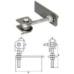 Gah Verstellbares Torband 190x33x80x150x34x65x22x10mm STA roh Btl.