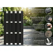 prestige home living outdoor WPC-Sichtschutzzaun 180 x 90 cm Schwarz
