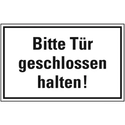 Aufkleber I Türhinweisschild Bitte Tür geschlossen halten!, Folie, selbstklebend, 150x100mm
