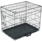 TactFire Hundekäfig Faltbar klappbar mit 2 Türen,Hundehöhle Hundebox Auto mit Bodenschale,(S) 60.5 x 44 x 49.5 cm