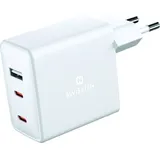 Swissten GaN Travel Charger 2 x USB-C / 1xusb 70W / Weiß