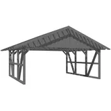 SKANHOLZ Skan Holz Carport Schwarzwald mit Dachlattung 684 x 600 cm Grau