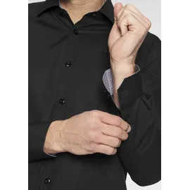 Bruno Banani BRUNO BANANI, Herren, Gr. 45/46, N-Gr, schwarz, Popeline, Obermaterial: 100% Baumwolle, Basic, 2-Knopf-Manschette verstellbar, Hemden