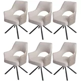 6er-Set Esszimmerstuhl HWC-K30, Küchenstuhl Stuhl, drehbar Auto-Position, Stoff