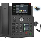 Gequdio GX5+ IP-Telefon Set mit Netzteil & WLAN Stick - Schwarz