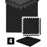 Eyepower Bodenschutzmatten 50 x 50 x 1 cm 4er Set in Schwarz