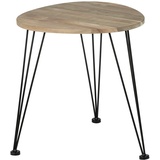 Wenko Beistelltisch Mod. Akazie lackiert industrieller Sofatisch Nachttisch aus FSC zertifiziertem Naturholz mit schwarzen Metallbeinen vielseitig einsetzbar und modern 44 x 43 x 44 cm Holz Schwarz